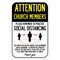 Signmission Public Safety Sign-Church Members Practice Social Distancing, Heavy-Gauge, 12" H, A-1218-25387 A-1218-25387 - alternate 1